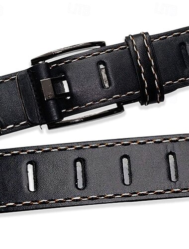  heren vintage broekriem heren dubbele naald gesp riem (willekeurige kleur van draad)