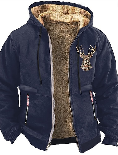  Hombre Cowboy Venados Sudadera Manga Larga Sudaderas Con Capucha Vintage estilo occidental Vacaciones Ropa de calle Otoño invierno Negro Marrón Verde Trébol Ropa Diseñador Impresión gráfica S M L XL