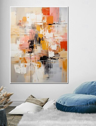 pittura a olio fatta a mano, decorazione murale su tela, pittura astratta con coltello, colori caldi del paesaggio, per la decorazione della casa, pittura arrotolata senza cornice e senza stress