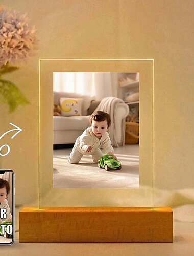  cornice luminosa personalizzata, luce notturna in acrilico personalizzata, alimentata tramite USB, perfetta per San Valentino, regalo di compleanno per bambini, famiglia, ragazzi, amici e amanti