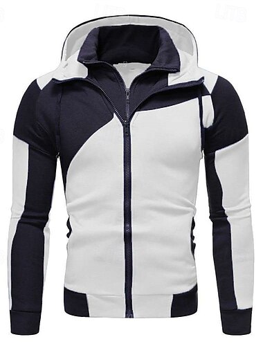  Herre Hettegenser med glidelås Hettegenser med full glidelås Hettegenser i fleece Hvit Rød Blå Grå Med hette Fargeblokk Ta igjen glidelåsen Lapper Lomme Sport & Utendørs Daglig Ferie Polyester