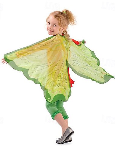  Sommerfugl Karneval Cosplay kostume Kappe Cosplay Børne Pige Mardi Gras Ydeevne Fest Halloween Nemt karnevalskostume Klæd dig ud