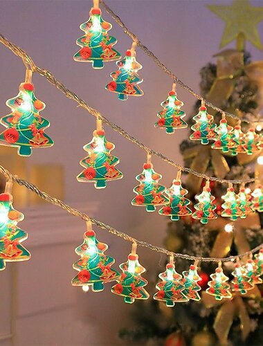  jule LED string lys 10/20 led jule snømann tre dekorasjon vanntett krans lys usb/batteri drevet ferie nyttår jul hjem soverom fest bryllup juletre dekorasjon