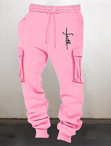  Herren Jogginghose Trainingshose Jogginghose Jogger Hose Hosen Cargo-Jogginghose Elastische Taille Multi Pocket Elastischer Ärmelbund Grafik-Drucke Kreuz tragbar Outdoor Täglich Campen und Wandern
