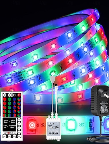  led strip verlichting flexibele rgb 5m tiktok verlichting 300 leds 2835 8mm ir 44key afstandsbediening koppelbaar zelfklevend kleurveranderend