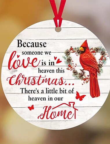  rode kardinaal kerstversieringen 2d acryl kerstversieringen in de hemel ter nagedachtenis aan geliefde kerstboomversieringen boomversieringen