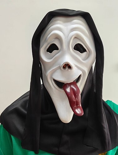 Schrei MOMO Paare Maske Halloween-Gruppen-Familienkostüme Erwachsene Herren Damen Gruseliges Kostüm Party Halloween Karneval Einfaches Karnevalskostüm