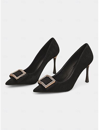  Champagnerfarbene Pumps mit spitzer Spitze für Damen – elegante Pumps mit Schnalle für Cocktailpartys, Abschlussbälle und Hochzeitsgast-Looks