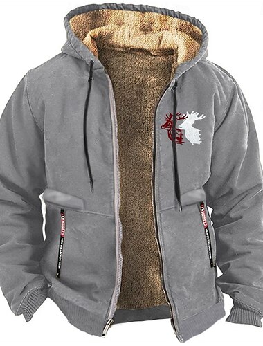  Herren Cowboy Hirsch Pullover Langarm Sweatshirts Mit Kapuze Vintage westlicher Stil Urlaub Strassenmode Herbst Winter Schwarz Braun Grün Bekleidung Designer Grafikdruck S M L XL XXL XXXL