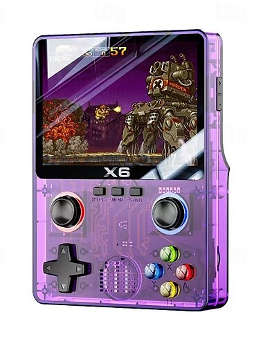  x6 tragbare Retro-Mini-Spielkonsole 3,5-Zoll-IPS-Display Controller-Verbindungsunterstützung atj22735 32-Bit-Risc Kindergeschenk