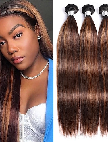  capelli brasiliani capelli umani tricolore t1b-4/30# capelli lisci bundle 3 bundle 300g