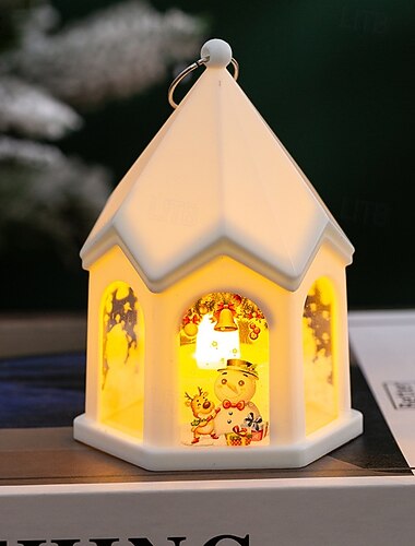  Decoración navideña, luz de noche, regalo de Año Nuevo, linterna retro, colgante de árbol de Navidad, decoración de mesa, accesorios de diseño festivo, 1 pieza