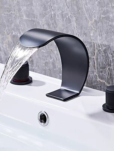  rubinetto per lavabo del bagno - diffuso elettroplaccato diffuso maniglia singola due fori rubinetti per bagno