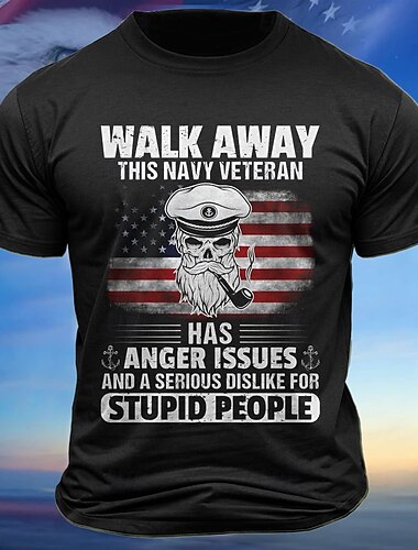  Magliette Patriottiche per Uomini Maglietta del Golfo d'America Manica Corta T-shirt Stampa 3D Collo a Giro Maglietta Quotidiana Militare Strada Quotidiana Nera Rossa Blu Estate Primavera