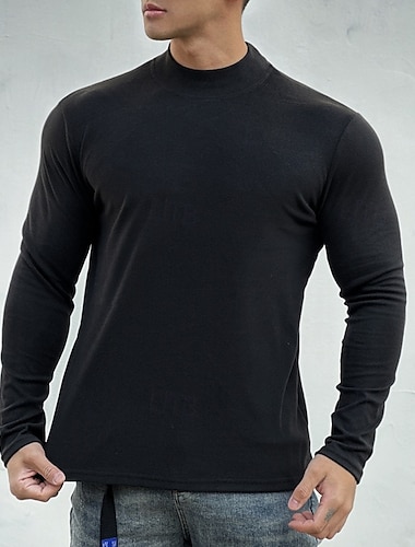  Homme Chemise athlétique Chemise de sport Chemise de remise en forme Chemise de compression rembourrée manche longue Tee-shirt Casual Athleisure Automne Respirable Doux Exercice Physique