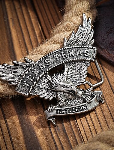  Hombre Hebilla del cinturón Hebilla Plata Bronce Legierung Estilo retro Retro Antiguo Águila Texas Diario Las celebraciones religiosas