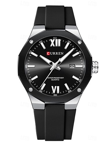  CURREN 男性 クォーツ スポーツ ファッション カジュアルウォッチ 腕時計 光る カレンダー 防水 デコレーション シリカゲル 腕時計