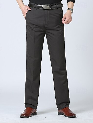  Herren Anzughosen Hose Hosen Chinesisch Chino Knopf Tasche Glatt Komfort Formal Party Arbeit Modisch Klassicher Stil Schwarz Armeegrün Mikro-elastisch