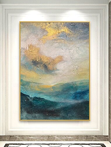  Handmade Oil PaintingCanvasWall Art DecorationAbstract Knife PaintingLandscape BlueFor Home Decor Rolled Frameless Unstressed Painting