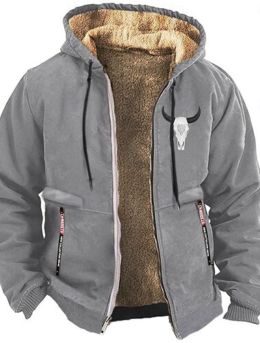  Herren Ochse Cowboy Pullover Langarm Sweatshirts Mit Kapuze Vintage westlicher Stil Urlaub Strassenmode Herbst Winter Schwarz Braun Grün Bekleidung Designer Grafikdruck S M L XL XXL XXXL