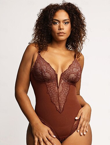  Shapewear-Nachtwäsche aus Spitze für Damen – einfarbige Home-Outfits aus Nylon und Elasthan