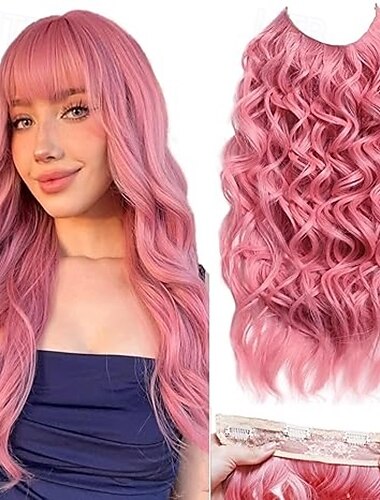  Locken Clips Synthetische Haare Lang Haar-Verlängerung Einclipsen 4 Stück Weich Hitze Resistent Damen