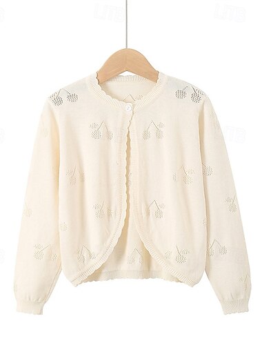 kinderkleidung Mädchen Strickjacke Feste Farbe Schulanfang Langarm Täglich 4 Jahre + Herbst Weiß Gelb Rosa