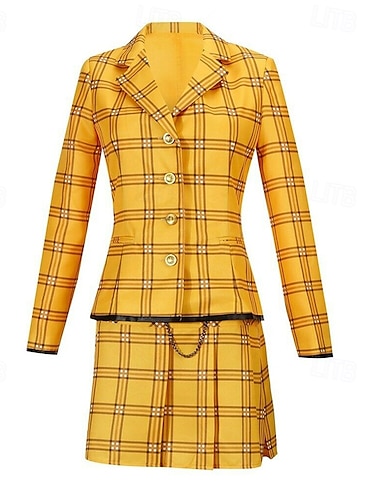  Tietämätön Cher Horowitz Cosplay-Asut Asut Cosplay-asu Elokuva-cosplay for Naisten Aikuisten Karnevaali Suoritus Juhla