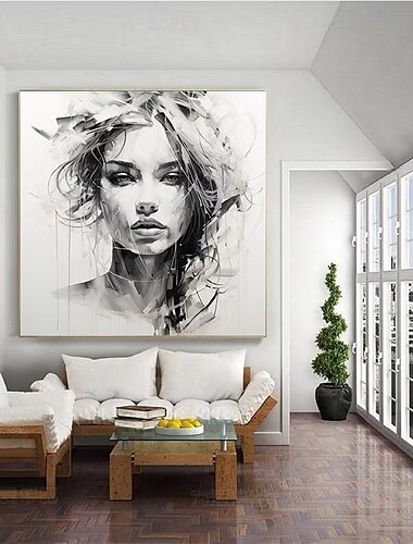  dipinto a mano astratto con spatola per il viso arte murale dipinto a mano con texture del viso di una ragazza dipinto a mano pittura a olio figurativa arte murale pittura a olio del viso pittura
