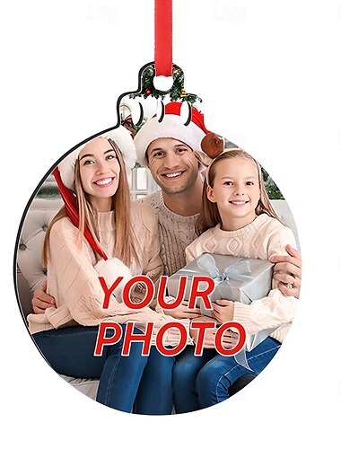  Gepersonaliseerde Foto Kerstornamenten Hout Aangepaste Afbeelding Kerstboom Ornamenten Xmas Decoratie Hangende Hanger Geschenken