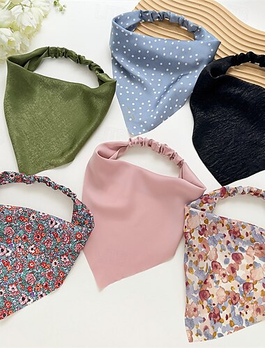  6 diademas bohemias para mujer, pañuelos florales para el cabello para mujer, pañuelo elástico de gasa para la cabeza, pañuelo antideslizante para el cabello