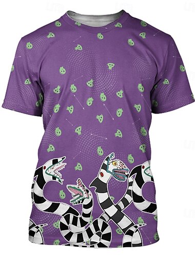  Beetlejuice 2 T-Shirt-Ärmel Manga Bedruckt 3D Zeichen Grafik Für Paar Herren Damen Erwachsene Karneval Maskerade 3D-Druck Party Casual
