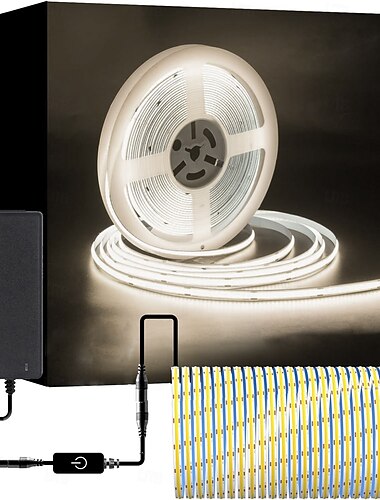  ZDM neue stufenlose Dimmung 16,4 Fuß 5 m COB LED-Lichtleiste CRI 80 60 W LED-Lichtschlauch biegsames Bandlicht geeignet für High-End-Beleuchtung DC12V DC24V