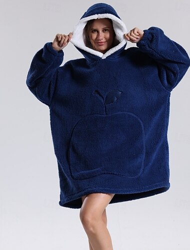 Decke mit Kapuze, tragbare Decke, superweiche, warme, übergroße Decke, Sweatshirt, Flanell-Sherpa-Decke mit riesiger Tasche für Männer, Frauen, Teenager, Freunde