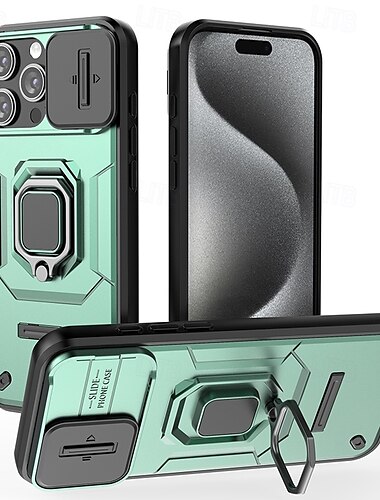  téléphone Coque Pour iPhone 16 Pro Max iPhone 15 Pro Max iPhone 14 Pro Max iPhone 13 Pro Max Coque Arriere Anneau de Maintien Antichoc TPU PC Métal