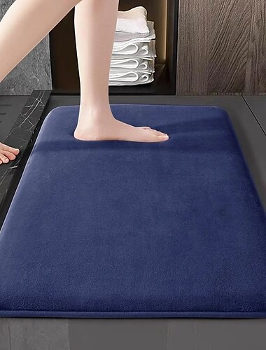  1 Stück rutschfeste Badematte aus Memory-Schaum in Volltonfarbe, weiche, rutschfeste und saugfähige Badematte, maschinenwaschbarer Duschvorleger für das Badezimmer zu Hause, Badezimmerzubehör,