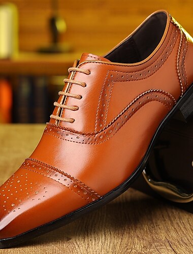  Zweifarbige Oxford-Schuhe aus Kunstleder für Herren – klassische Brogue-Schnürschuhe mit Flügelkappen-Design für formelle und geschäftliche Anlässe