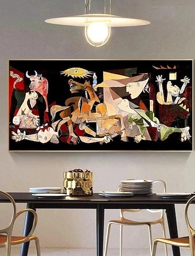  ζωγραφική pablo picasso 100% χειροποίητος καμβάς γκουέρνικα Pablo picasso guernica ζωγραφική fanous ελαιογραφία γκέρνικα τοίχος τέχνης guernica έγχρωμη ζωγραφική σε καμβά pablo picasso la guernica