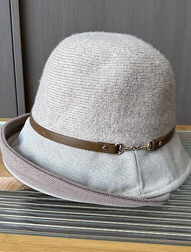  Chapéus Combinação Poliéster / Algodão Chapéu-coco / Cloche Chapéu de balde Chapéu Fedora Dia Dos Namorados Casual Feriado Dia da Mulher Elegante Simples Retro Com Botões Cor Pura Capacete Chapéu
