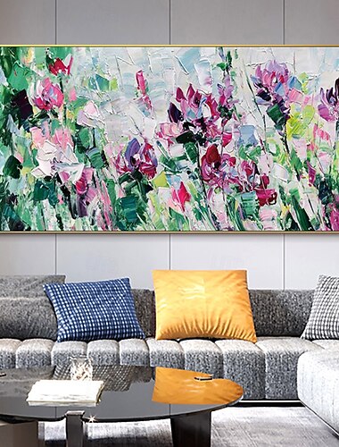  Mintura handgefertigte Ölgemälde mit Blumenstruktur auf Leinwand, Wandkunst, Dekoration, modernes abstraktes Bild für die Inneneinrichtung, gerolltes, rahmenloses, ungedehntes Gemälde