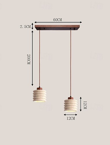  LED Pendelleuchte Warmweiß 1/2/3-flammig Nordic Single Style Stein Lampenschirm Innendekoration E26/E27 verstellbare Seilhängelampen für Esszimmer Schlafzimmer 85-265V