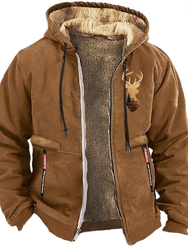  Hombre Cowboy Venados Sudadera Manga Larga Sudaderas Con Capucha Vintage estilo occidental Vacaciones Ropa de calle Otoño invierno Negro Marrón Verde Trébol Ropa Diseñador Impresión gráfica S M L XL