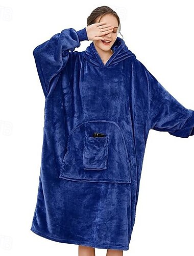  Unisex Riesen-Kapuzendecke, gemütlich, ultraweich&amp;warmes, übergroßes, tragbares Flanell-Sweatshirt mit großer Tasche, perfektes Geschenk für Erwachsene und Männer&amp;Frauen, die bequem faulenzen