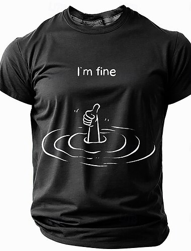  Herren Hand T Shirt Kurzarm T-Shirt 3D-Druck Rundhalsausschnitt Hemd Mode Täglich Athleisure Straße Sport im Freien Schwarz Blau Dunkelgrün Sommer Frühling Bekleidung S M L XL XXL XXXL