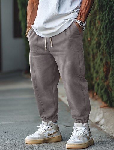  Herren Jogginghose Trainingshose Jogginghose Jogger Hose Hosen Freizeithose Wildlederhose Kordelzug Elastische Taille Glatt Komfort Warm In voller Länge Outdoor Casual Täglich Modisch Strassenmode