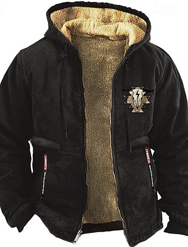  Herren Cowboy Hirsch Pullover Langarm Sweatshirts Mit Kapuze Vintage westlicher Stil Urlaub Ausgehen Herbst Winter Schwarz Braun Grün Bekleidung Designer Grafikdruck S M L XL XXL XXXL