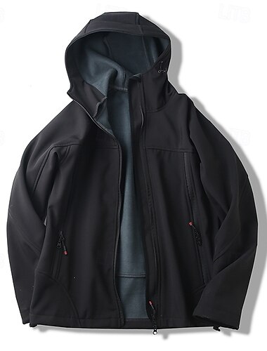 Herren Fleecejacke für Wanderer Winter Draussen warm Fleece-Futter Wasserdicht Windundurchlässig Vliesjacken Voller Reißverschluss Klettern Camping / Wandern / Höhlenforschung Reisen Schwarz