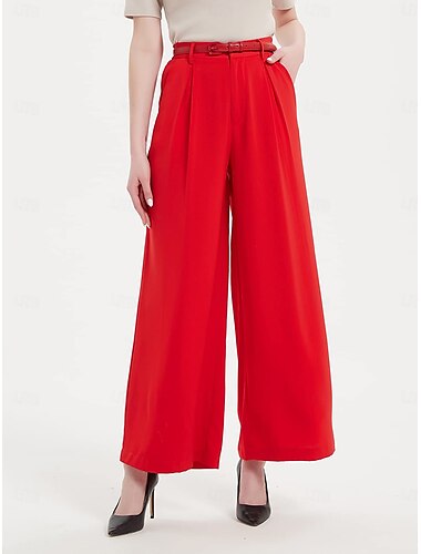  Women's High Waist Casual Wide Leg Long Palazzo Pants