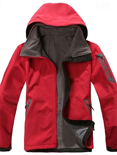  Herren Fleecejacke für Wanderer Winter Draussen warm Fleece-Futter Wasserdicht Windundurchlässig Vliesjacken Voller Reißverschluss Klettern Camping / Wandern / Höhlenforschung Reisen Dunkelgrau