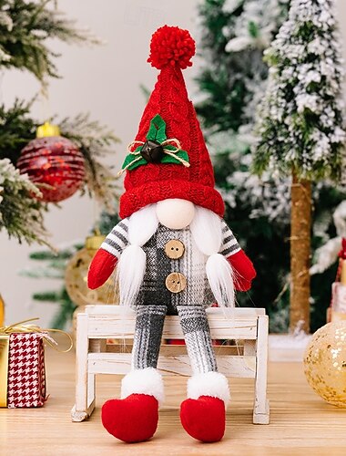  karácsonyi gnóm figurák - skandináv stílusú rudolph arctalan baba díszek, ünnepi dekoráció kötött mikulással, ünnepi pom-pom dekoráció
